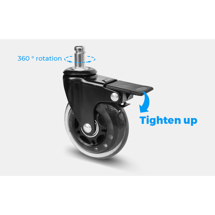 5 pcs Office Chair Casters 360 Rotatable Replacement Wheels with Locks.