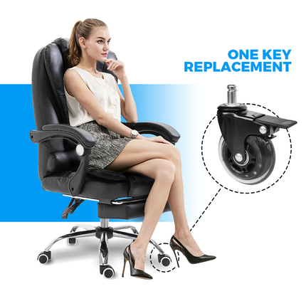 5 pcs Office Chair Casters 360 Rotatable Replacement Wheels with Locks.