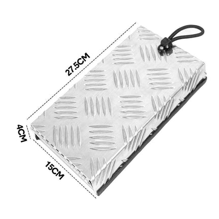 Truma Cowl Cover Silver Universal Aluminum Checker Plate External Flue Vent Spraying Console Replacement Part Fits Truma Water Heater 27x15x4cm.