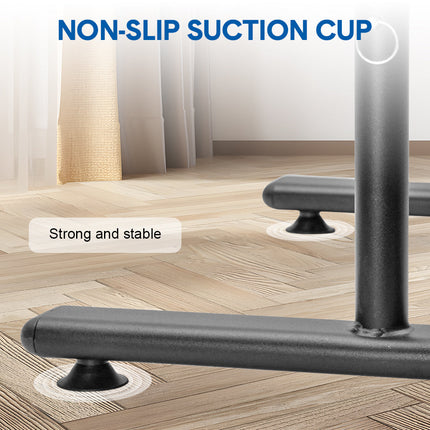 Set of 2 Functional Fitness Dip Stands Station Height Adjustable Dip Bars Portable Parallettes Calisthenics Equipment Safety for Home Gym Strength Training.