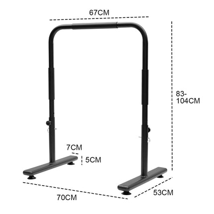 Set of 2 Functional Fitness Dip Stands Station Height Adjustable Dip Bars Portable Parallettes Calisthenics Equipment Safety for Home Gym Strength Training.