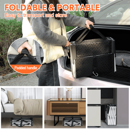 Folding Dog Stair Lightweight Aluminium Dog Ramp Adjustable Height 5 Steps Pet Ladder Loads up to 70Kg with Non-Slip Surface for Cars Trunk SUV Trucks.