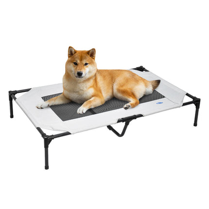Raised Dog Bed Large Elevated Pet Bed Scratch and Moisture Resistant Breathable Kennel with Non-Slip Feet Indoor Outdoor for All Seasons Max Load 100kg.