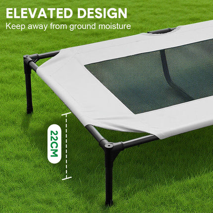 Raised Dog Bed Large Elevated Pet Bed Scratch and Moisture Resistant Breathable Kennel with Non-Slip Feet Indoor Outdoor for All Seasons Max Load 100kg.