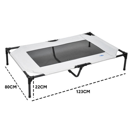 Raised Dog Bed Large Elevated Pet Bed Scratch and Moisture Resistant Breathable Kennel with Non-Slip Feet Indoor Outdoor for All Seasons Max Load 100kg.