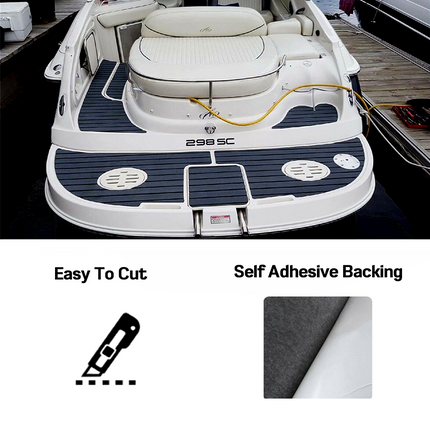 EVA Foam Boat Flooring Mat Faux Decking Teak Marine Mat Boat Carpet Sea Deck Flooring for Motorboat RV Yacht Kayak Surfboard 240cmx90cm Dark Grey.