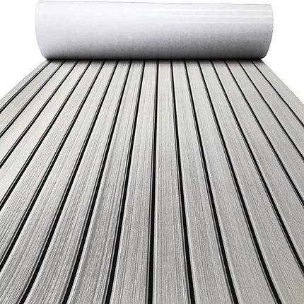EVA Boat Flooring Mat Foam Boat Decking Faux Teak Marine Mat Boat Carpet Sea Deck Marine Flooring for Motorboat RV Yacht Kayak Surfboard 240cmx90cm.