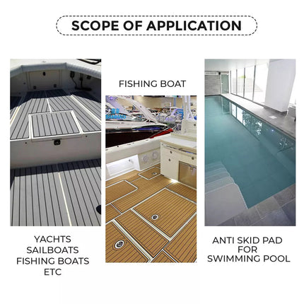 EVA Boat Flooring Mat Foam Boat Decking Faux Teak Marine Mat Boat Carpet Sea Deck Marine Flooring for Motorboat RV Yacht Kayak Surfboard 240cmx90cm.