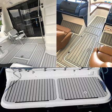 EVA Boat Flooring Mat Foam Boat Decking Faux Teak Marine Mat Boat Carpet Sea Deck Marine Flooring for Motorboat RV Yacht Kayak Surfboard 240cmx90cm.