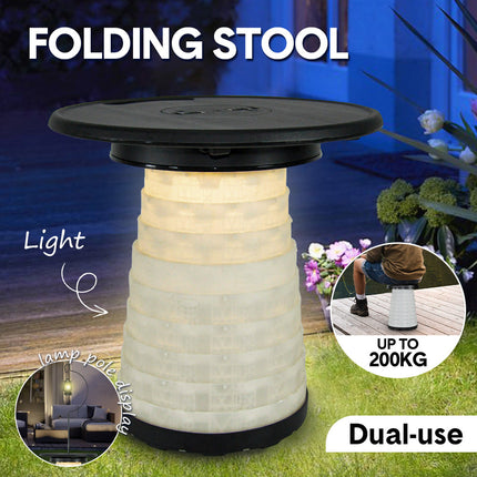 Multi-Functional Outdoor Stool for Aussie Night Camping Fishing Telescopic Hook Rod Lanterns Tarps Hanging No-Tools Assembly Anti-Corrosion PP.