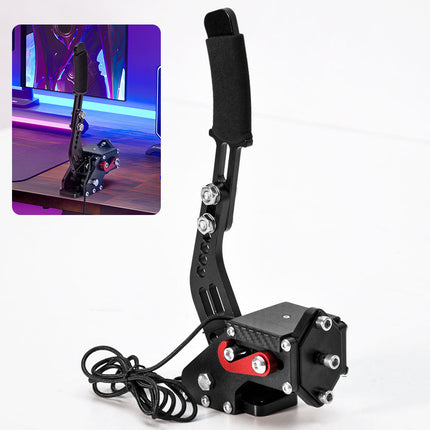 Racing Games Handbrake PC USB Universal Adjustable Aluminium Alloy Handbrake Dual Modes Plug and Play Applicable All Steering Wheel Stand SIM Racing Games.