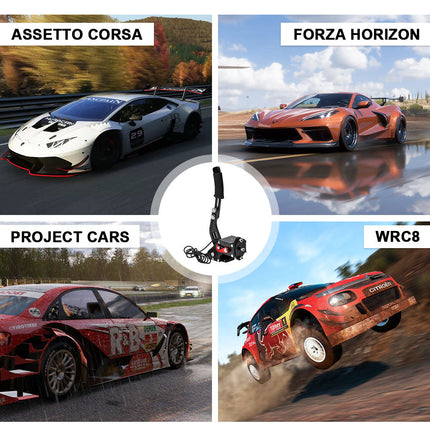 Racing Games Handbrake PC USB Universal Adjustable Aluminium Alloy Handbrake Dual Modes Plug and Play Applicable All Steering Wheel Stand SIM Racing Games.