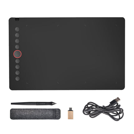 Digital Graphics Tablet Drawing Pad 8192 Levels Large Working Area 285x180mm Compatible with Win/MacOS Support PC/Mobile for Drawing Designing Teaching.