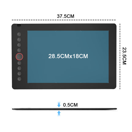 Digital Graphics Tablet Drawing Pad 8192 Levels Large Working Area 285x180mm Compatible with Win/MacOS Support PC/Mobile for Drawing Designing Teaching.