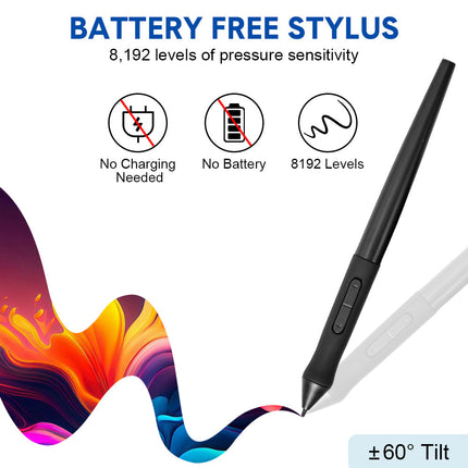 Digital Graphics Tablet Drawing Pad 8192 Levels Large Working Area 285x180mm Compatible with Win/MacOS Support PC/Mobile for Drawing Designing Teaching.