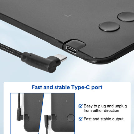 Digital Graphics Tablet Drawing Pad 8192 Levels Large Working Area 285x180mm Compatible with Win/MacOS Support PC/Mobile for Drawing Designing Teaching.