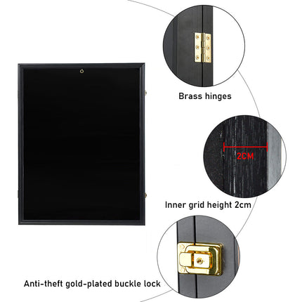 Jersey Frame Card Display Case Lockable Large Sports Jersey Showcase Box for Football Soccer Basketball Baseball Hockey with UV Protection Acrylic Black.