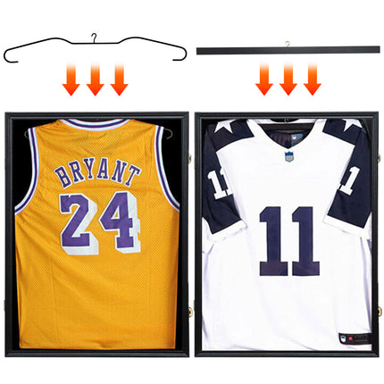 Jersey Frame Card Display Case Lockable Large Sports Jersey Showcase Box for Football Soccer Basketball Baseball Hockey with UV Protection Acrylic Black.