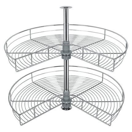 Shelf Rack for Spices 2-Shelf Under Sink Storage Blind Corner Carousel Kitchen Cabinet Organizer 81cm Diameter Rotating Max Load 14kg 270 Degree.