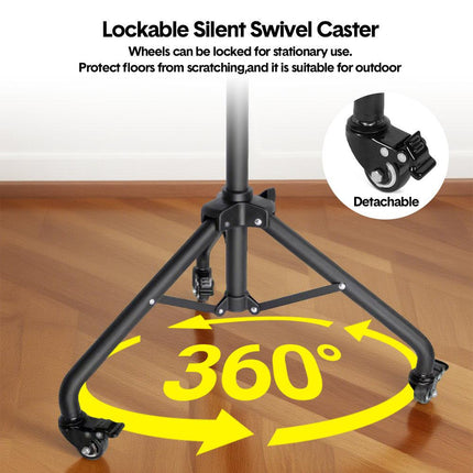 Mobile Laptop Tripod Stand 11-16 Inch on Wheels 82-170cm Height Adjustable Projector Stand Portable Stand with Gooseneck Phone Holder for Home Office.