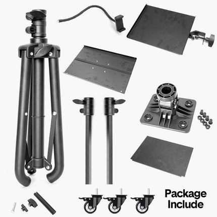 Mobile Laptop Tripod Stand 11-16 Inch on Wheels 82-170cm Height Adjustable Projector Stand Portable Stand with Gooseneck Phone Holder for Home Office.