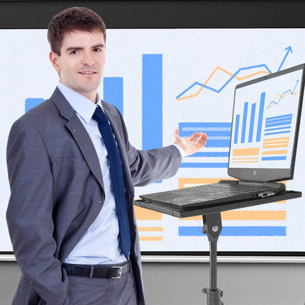 Mobile Laptop Tripod Stand 11-16 Inch on Wheels 82-170cm Height Adjustable Projector Stand Portable Stand with Gooseneck Phone Holder for Home Office.