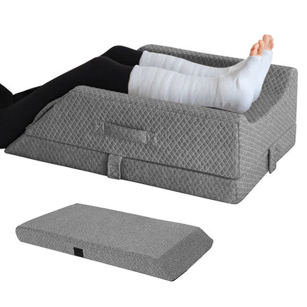 Leg Wedge Ergonomic Booster 3-Height Adjustable Memory Foam Leg Support Pillow with Washable Cover for Ankle Foot Rest Surgery Recovery and Pain Relief.