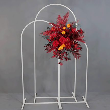 Metal Arch Backdrop White Stand Wedding Arch Stand Set of 3 (6FT/5FT/4FT) Square Arched Frame for Outdoor Birthday Party Ceremony.