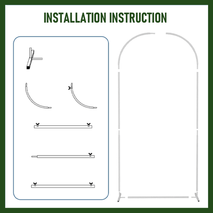 Metal Arch Backdrop White Stand Wedding Arch Stand Set of 3 (6FT/5FT/4FT) Square Arched Frame for Outdoor Birthday Party Ceremony.