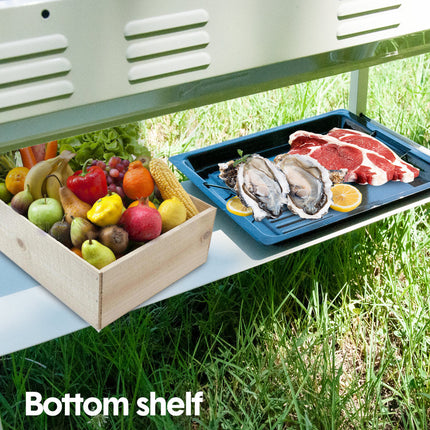 Portable Large Barbecue Charcoal Grill Stove Foldable Kebab Stainless Steel BBQ Grill With 2 Grill Nets 2 Enamel Baking Pans And Tong Outdoor Camping Patio.