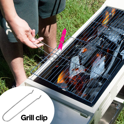 Portable Large Barbecue Charcoal Grill Stove Foldable Kebab Stainless Steel BBQ Grill With 2 Grill Nets 2 Enamel Baking Pans And Tong Outdoor Camping Patio.