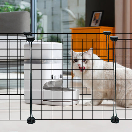 Pet Playpen Foldable Metal Pet Cage Enclosure Puppy Fence 16 Panels with Connection Clips for Small Animal Puppy Rabbit Kitten Turtle Indoor Outdoor Black.