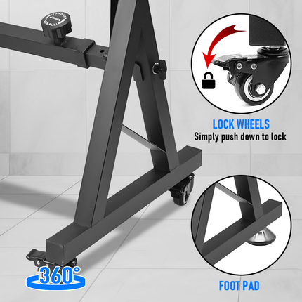 Portable Piano Keyboard Z Stand Heavy-Duty with Wheels Foldable Up to 93CM Heigh.
