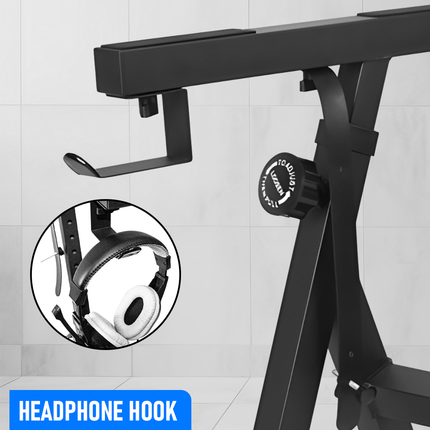 Portable Piano Keyboard Z Stand Heavy-Duty with Wheels Foldable Up to 93CM Heigh.