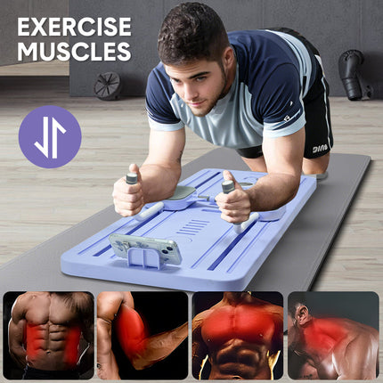 Foldable Pilates Board Reformer 4 in 1 Multifunctional Core Exercise Set Ab Trainer with Timer and Phone Stand for Indoor Outdoor Full Body Fitness Home.