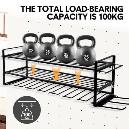Power Tool Organizer Wall Mount 7 Drill Holder 3 Layer Heavy Duty Metal for Drill Plier Hammer Rack Suitable for Workshop Garage.