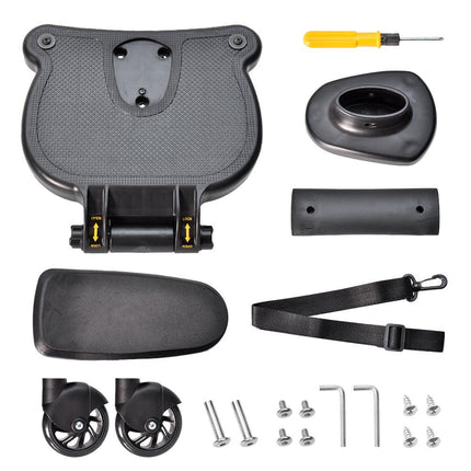 Universal Pram Board Seat and Stand Up Adjustable Buggy Board Pushchair with Bear Pattern Removable Seat Fits Most Strollers Holds Children Up to 25kg.