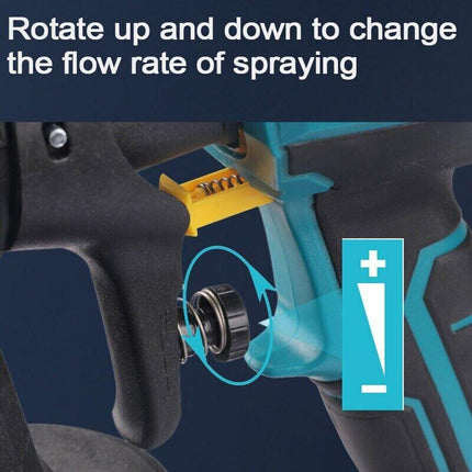 1400ml Cordless High Pressure Spray Gun Flow Adjustable Spray Gun Paint Sprayer Home Interior Exterior With 2 Nozzles For Makita 21V Battery-Skin Only.
