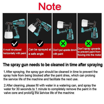 1400ml Cordless High Pressure Spray Gun Flow Adjustable Spray Gun Paint Sprayer Home Interior Exterior With 2 Nozzles For Makita 21V Battery-Skin Only.