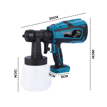 1400ml Cordless High Pressure Spray Gun Flow Adjustable Spray Gun Paint Sprayer Home Interior Exterior With 2 Nozzles For Makita 21V Battery-Skin Only.