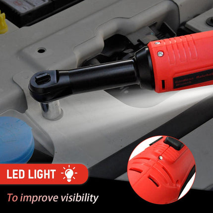 Cordless Electric Ratchet Wrench Set 12V Power Electric Ratchet Wrench 3/8inch 400 RPM Variable Speed with Sockets Two 2000mAh Batteries and Charger.