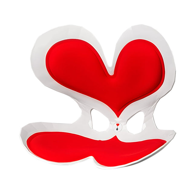 BKT Cushion Portable Ergonomic Lower Back Seat Lumbar Support Chair Posture Correction Max Load 110kg for Home Office Chair and Floor Seat Red Heart Design.