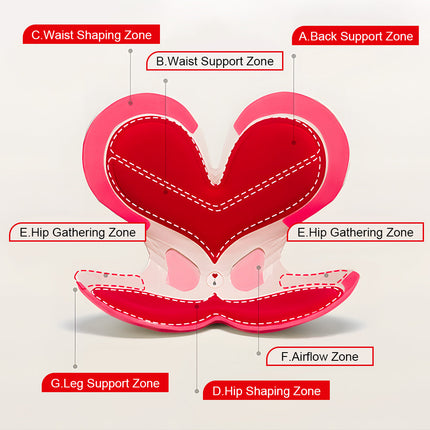 BKT Cushion Portable Ergonomic Lower Back Seat Lumbar Support Chair Posture Correction Max Load 110kg for Home Office Chair and Floor Seat Red Heart Design.
