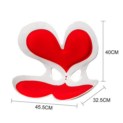 BKT Cushion Portable Ergonomic Lower Back Seat Lumbar Support Chair Posture Correction Max Load 110kg for Home Office Chair and Floor Seat Red Heart Design.