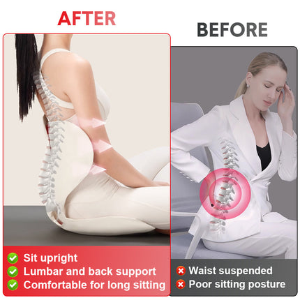 BKT Cushion Portable Ergonomic Lower Back Seat Lumbar Support Chair Posture Correction Max Load 110kg for Home Office Chair and Floor Seat Red Heart Design.