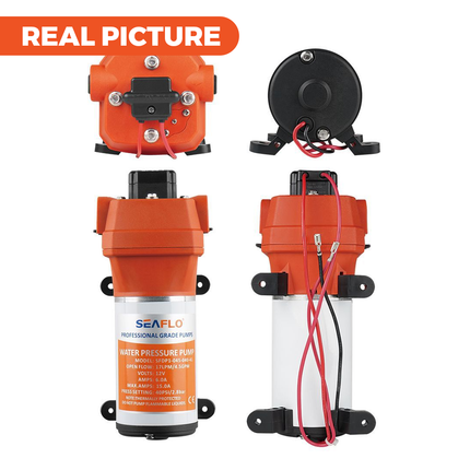 SEAFLO 12V Water Pump Pressure Diaphragm Self Priming Pump 4.5Gallons Per Min 17LPM 40PSI Water Booster for Caravan Motorhome Camper Trailer Boat Yacht.