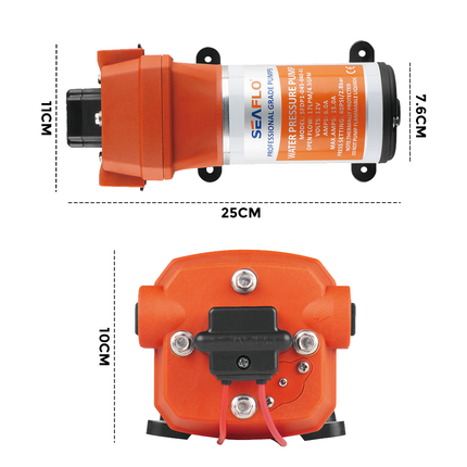 SEAFLO 12V Water Pump Pressure Diaphragm Self Priming Pump 4.5Gallons Per Min 17LPM 40PSI Water Booster for Caravan Motorhome Camper Trailer Boat Yacht.