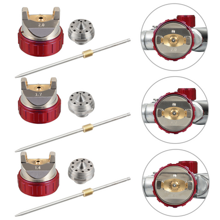 Air Spray Gun HVLP Kit Paint Gun Gravity Feed Air Spray Gun Airbrush Painting Tool 3 Nozzle 1.4mm 1.7mm 2mm With Tips for Wall Fencing Decking Painting.