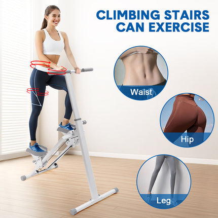 Foldable Stair Stepper for Home Gym Exercise Height Adjustable Vertical Climber Machine 150kg Loading Capacity with Digital Display for Full-Body Workout.