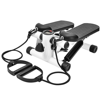Mini Stepper Home Office Stair Stepper Machine with Resistance Bands and LCD Monitor for Full Body Workout Cardio Exercises Calves Trainer Calf Stretch.